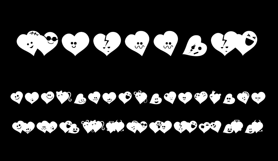 FluffyHeartsDing font