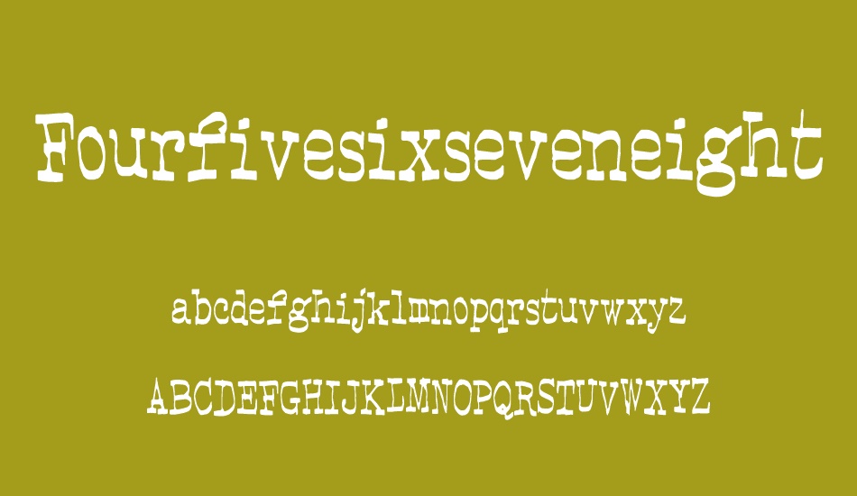 Fourfivesixseveneight font