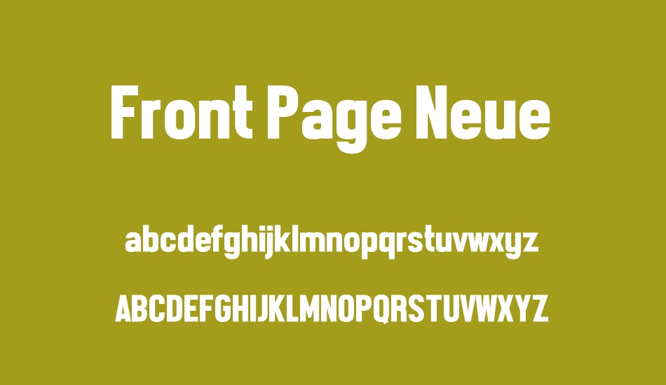 Front Page Neue font