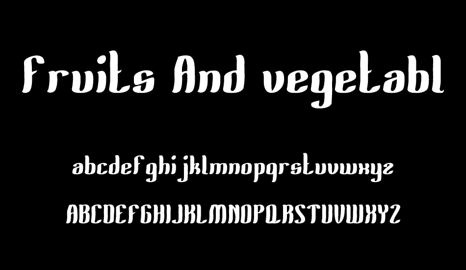 Fruits And vegetables font