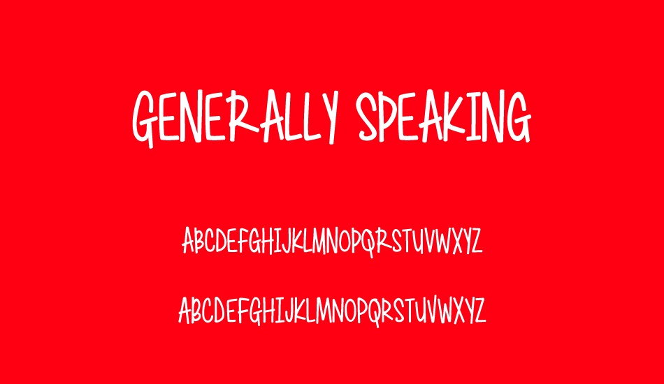 Generally Speaking font