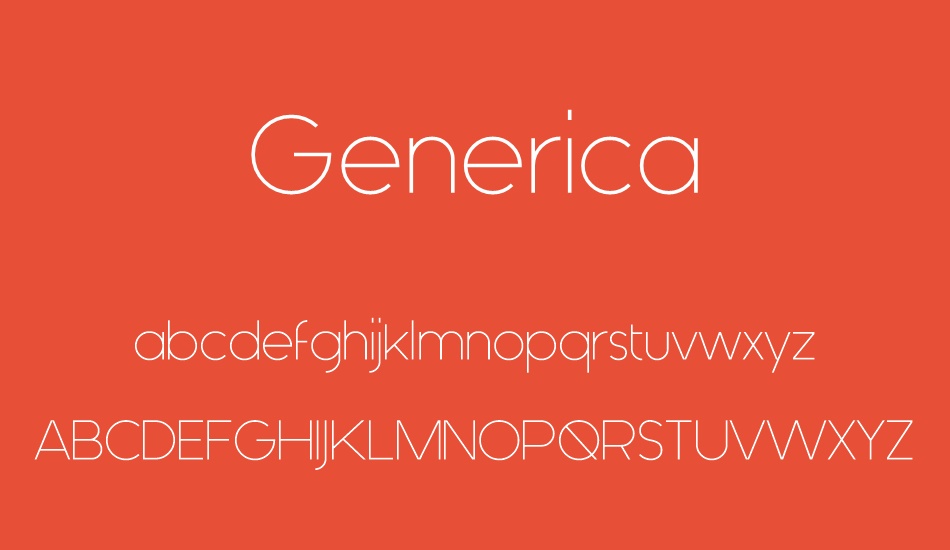 Generica font