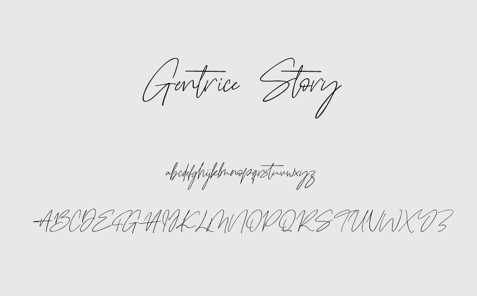 Gentrice Story font