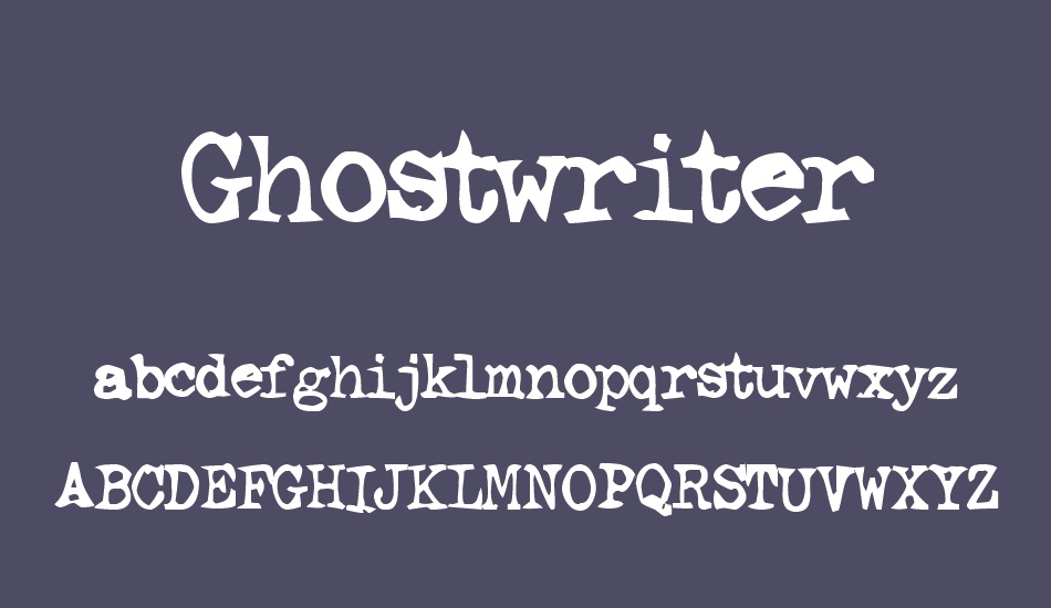 Ghostwriter font