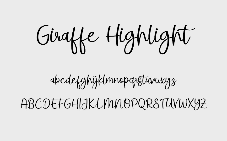 Giraffe Highlight font