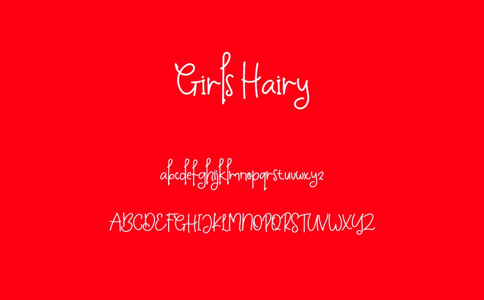 Girls Hairy font