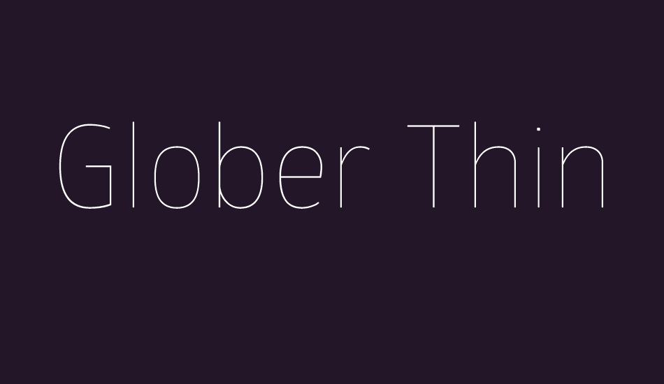 Glober Thin Free font big