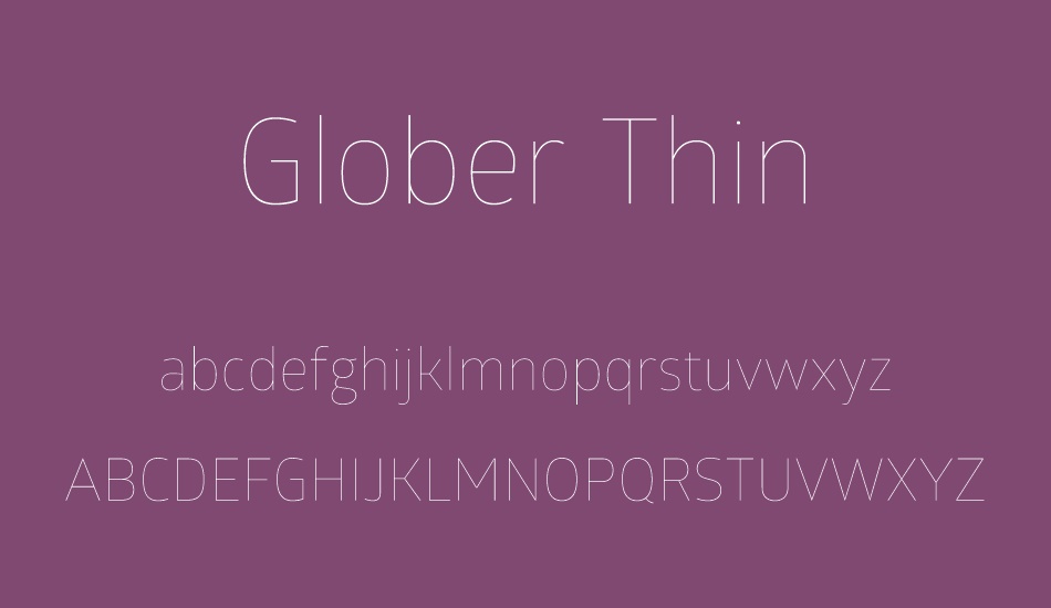 Glober Thin Free font