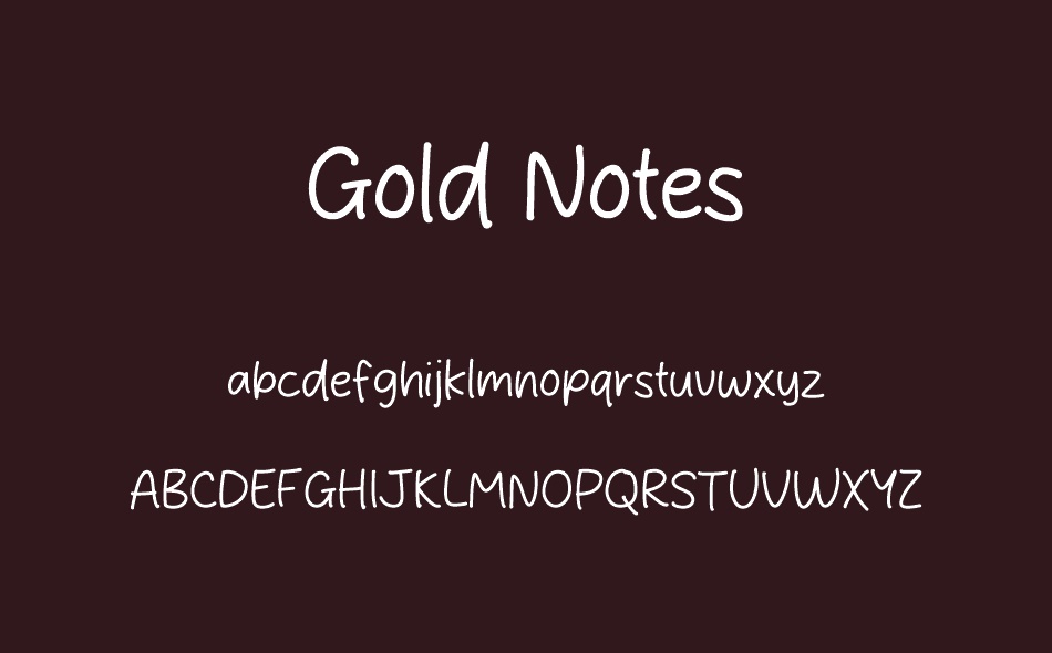Gold Notes font