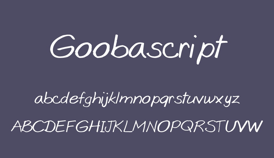 Goobascript font