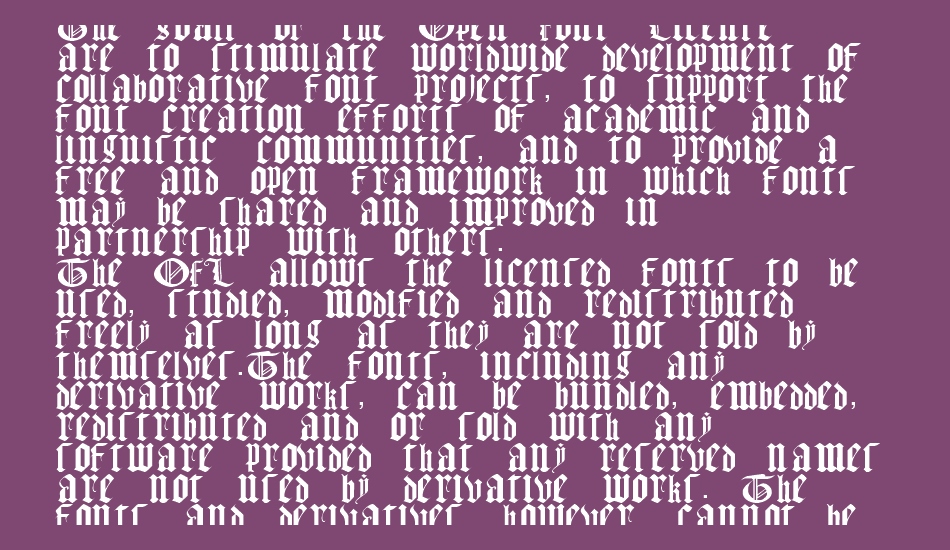 Gothic Texture Quadrata font 1