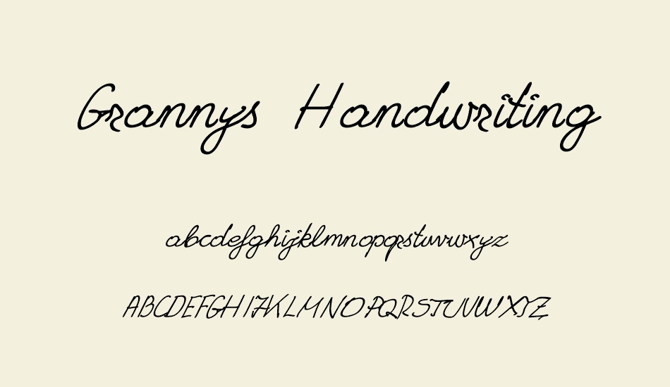 Grannys Handwriting font