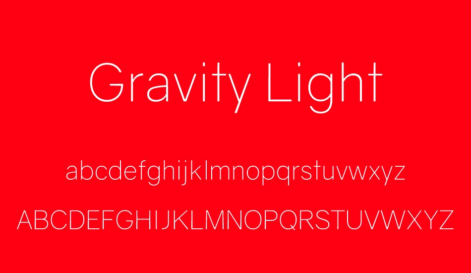 Gravity Light font