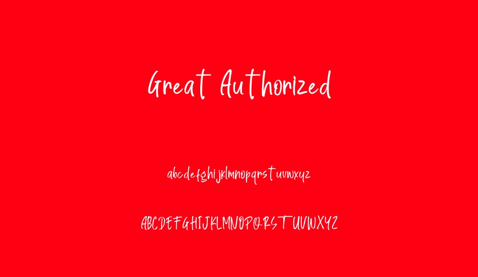 Great Authorized font