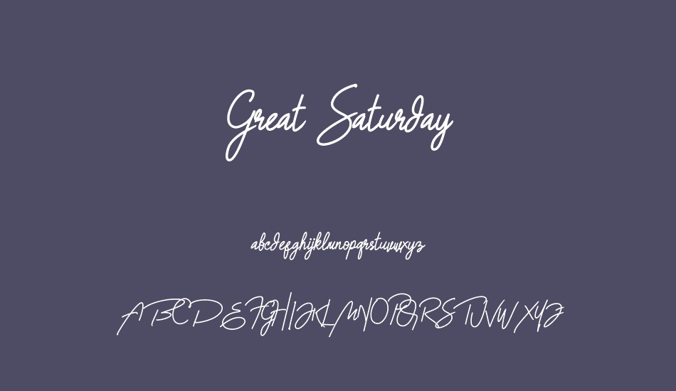 Great Saturday font