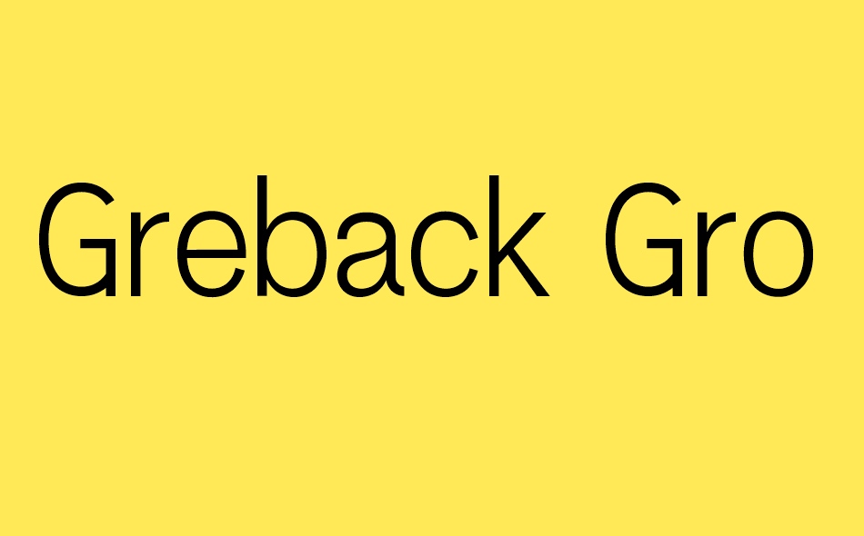 Greback Grotesque font big