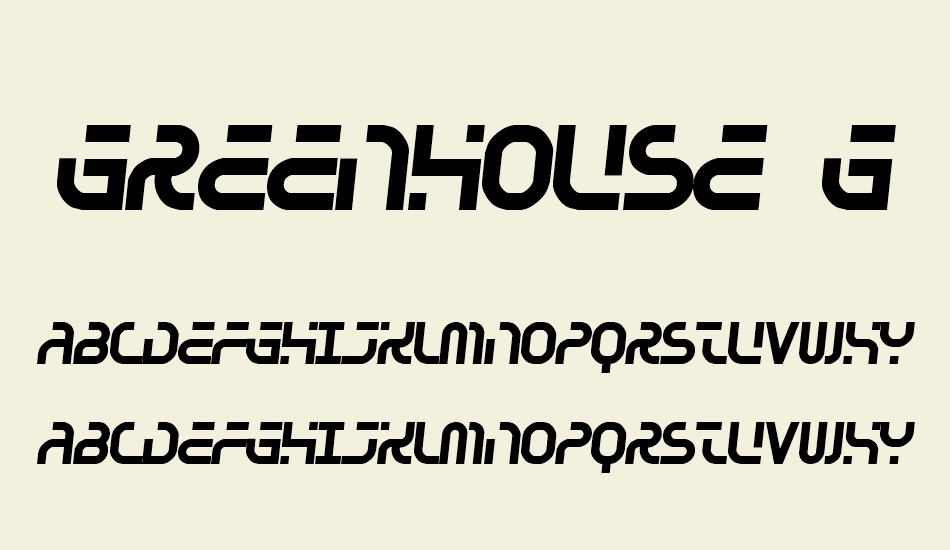 Greenhouse gas font