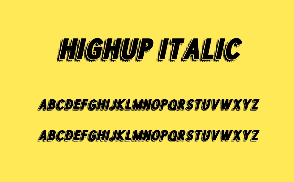 Text High Up Highup free font