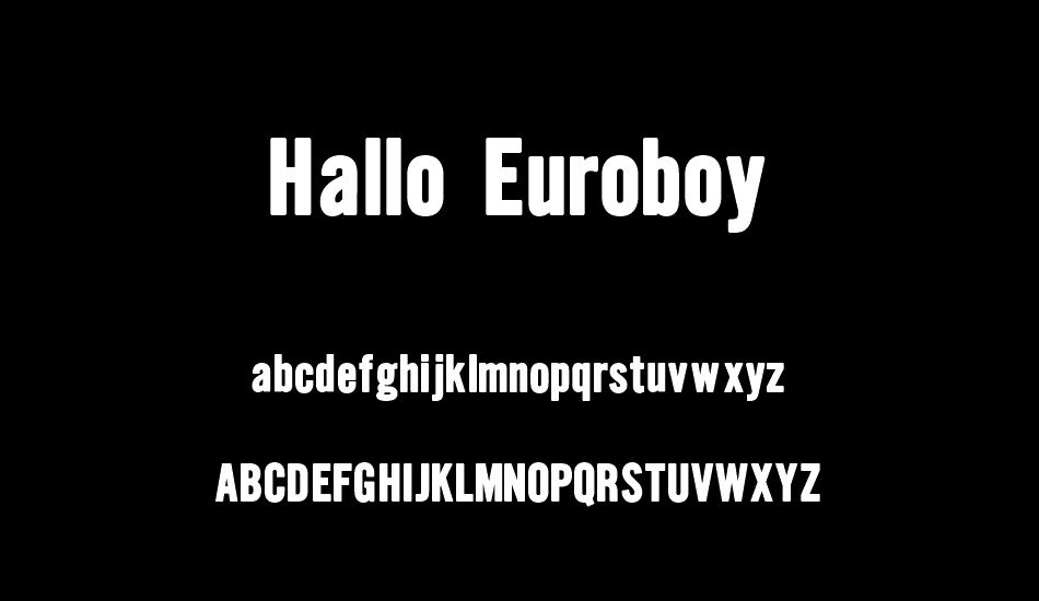 Hallo Euroboy font