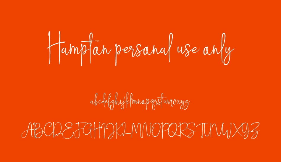Hampton personal use only font