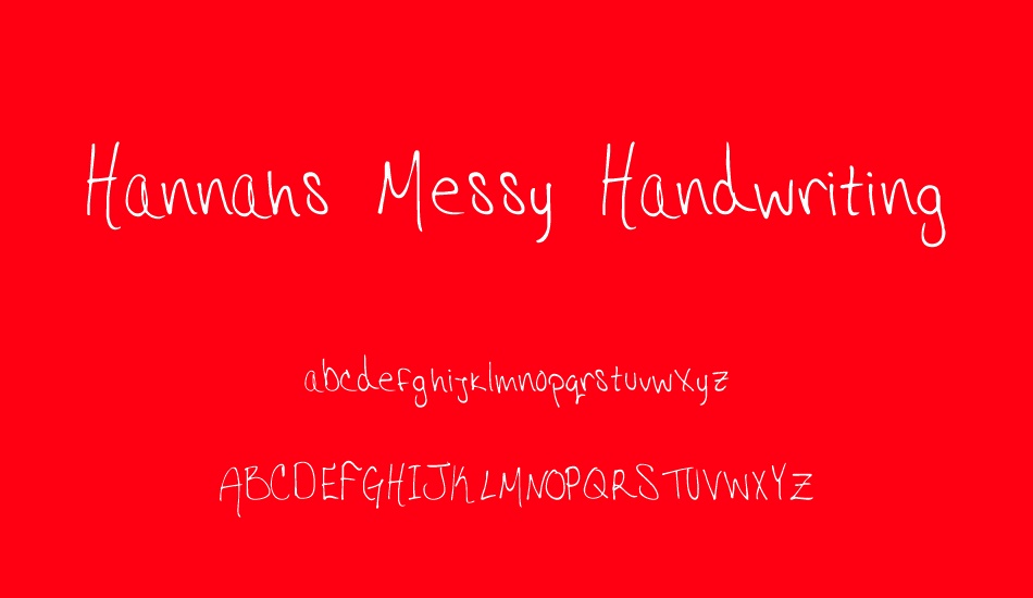 Hannahs Messy Handwriting font