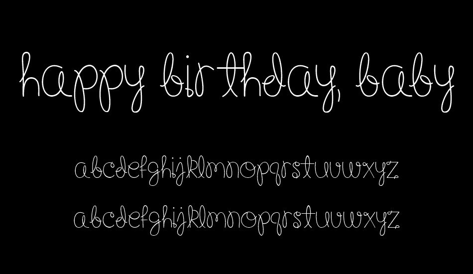 Happy Birthday, Baby font