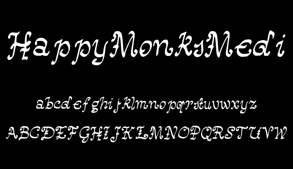 HappyMonksMedievalLookingScript font