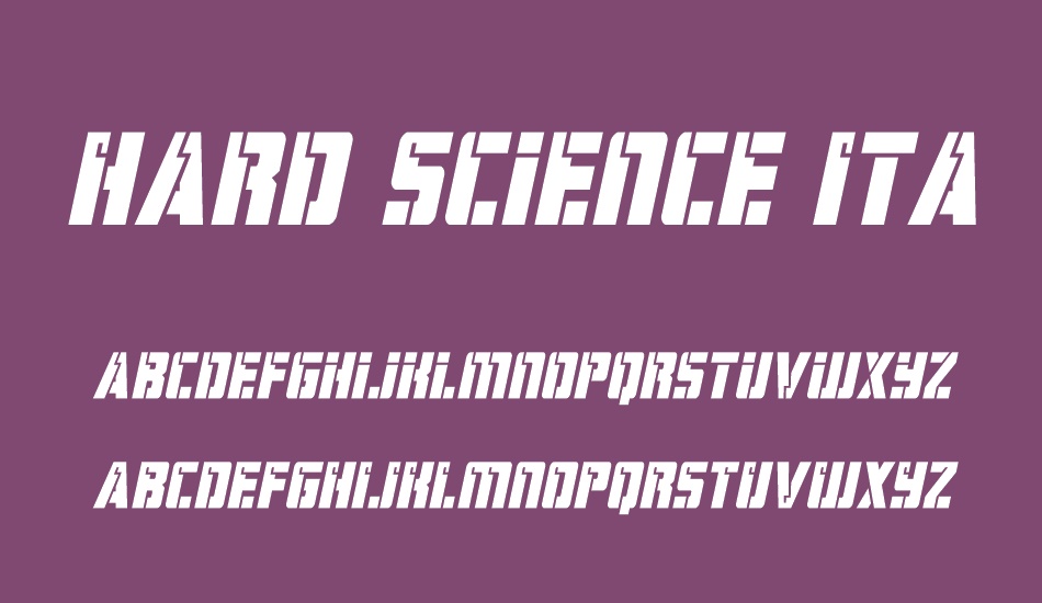 Hard Science Italic font