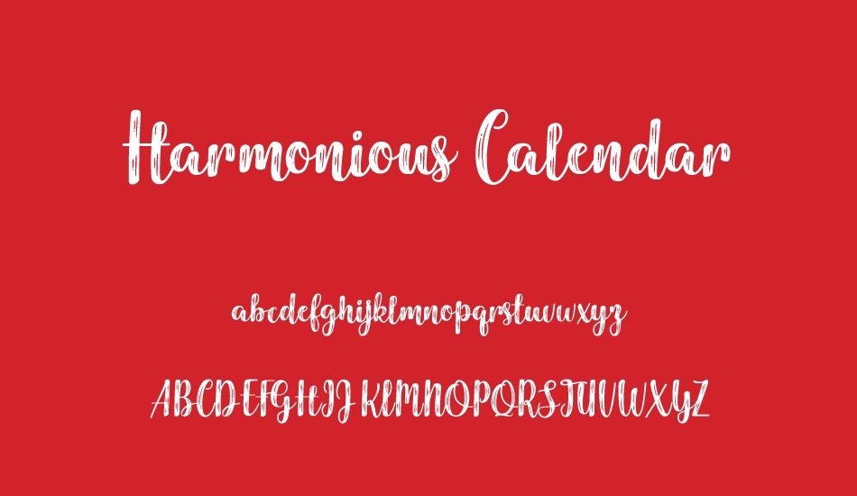 Harmonious Calendar free font