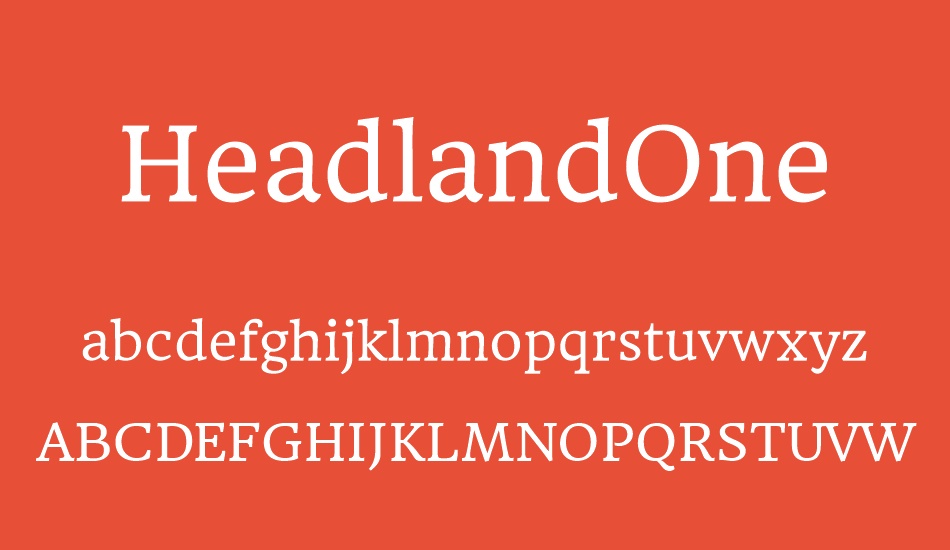 HeadlandOne font