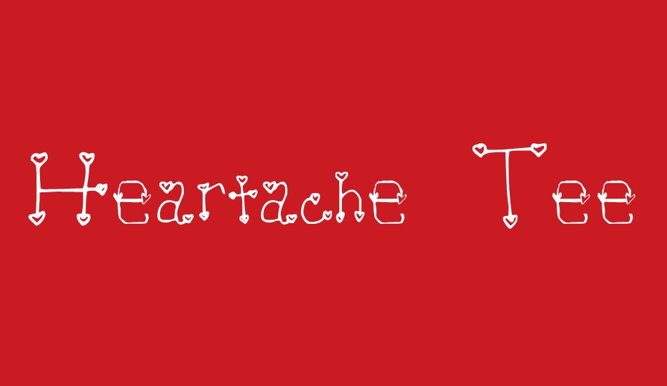 Heartache Teen Crush font big