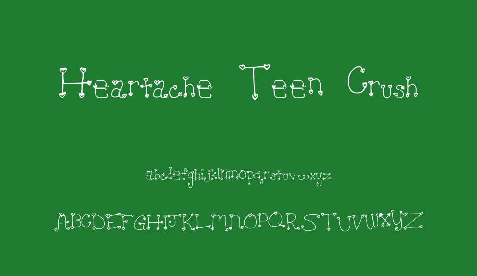Heartache Teen Crush font