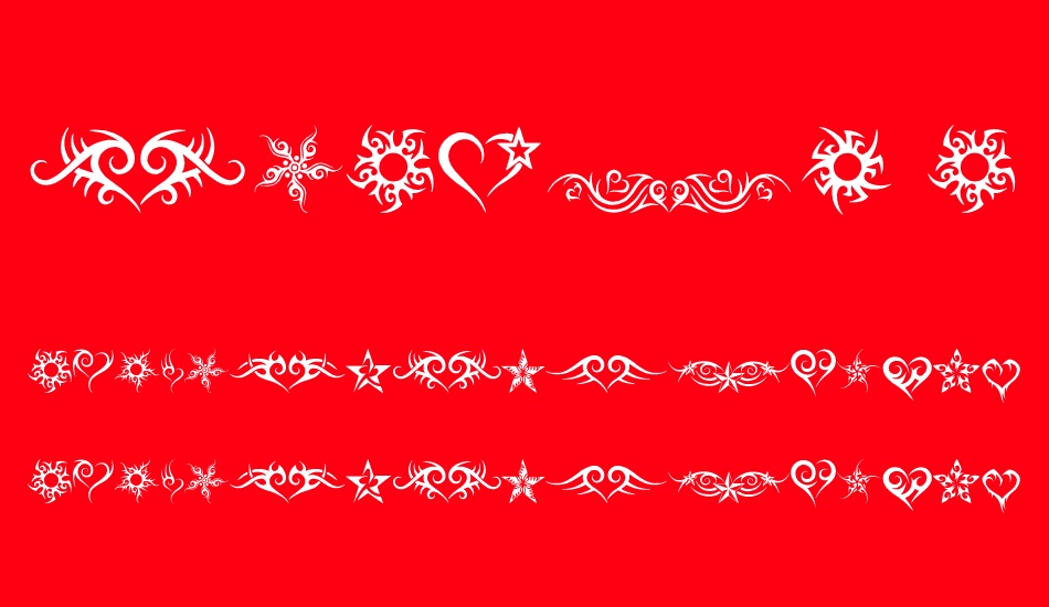 Hearts and Stars font