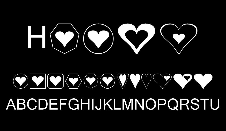 Hearts for 3D FX font