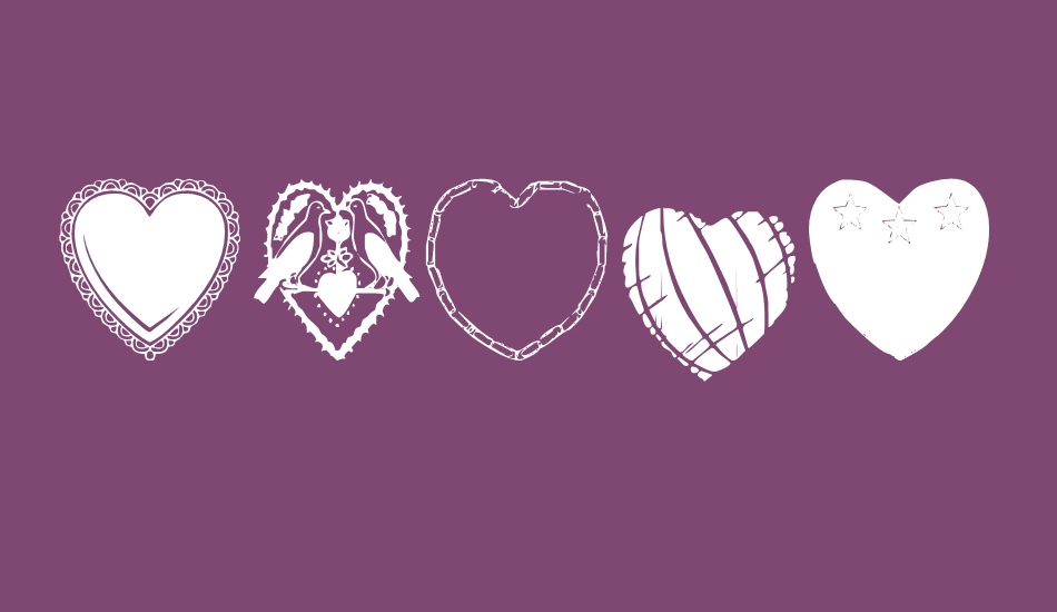 Hearts Galore font big