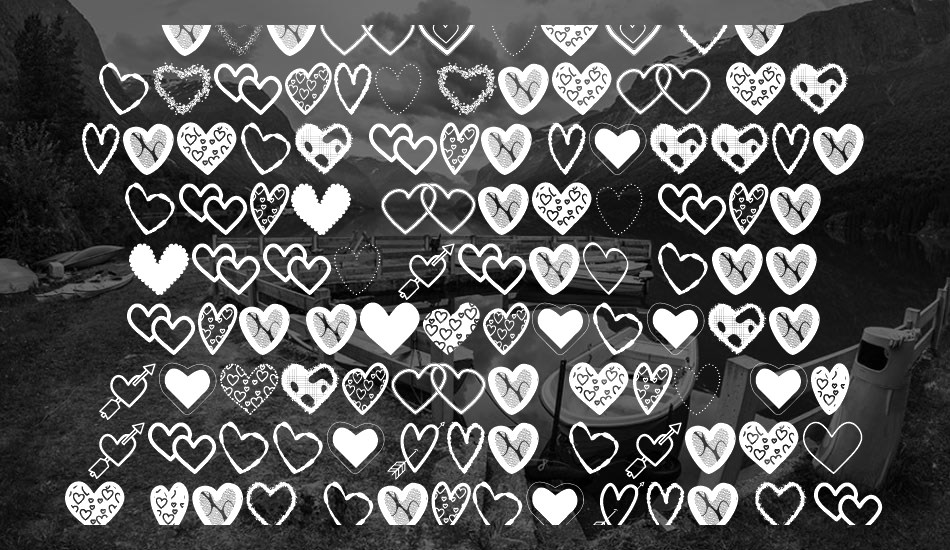 Hearts Shapes Tfb font text