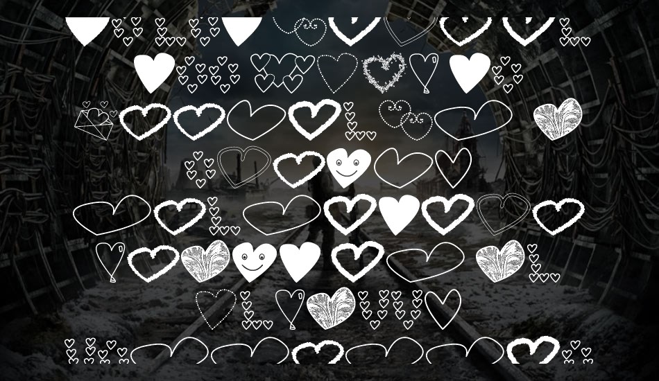 hearts shapess tfb font text