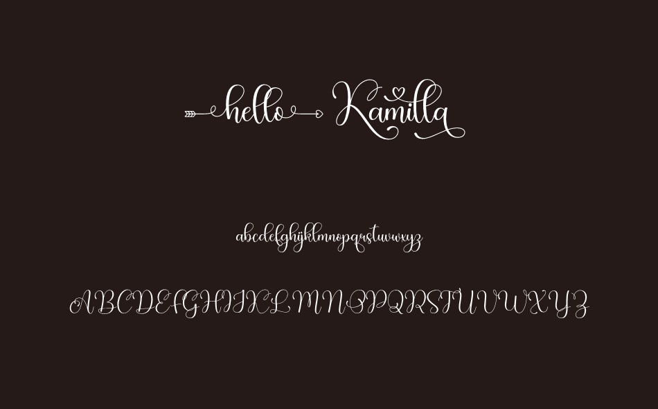 Hello Kamilla font