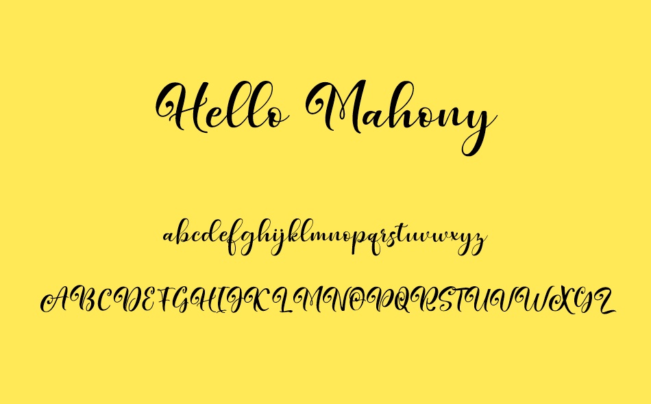 Hello Mahony font