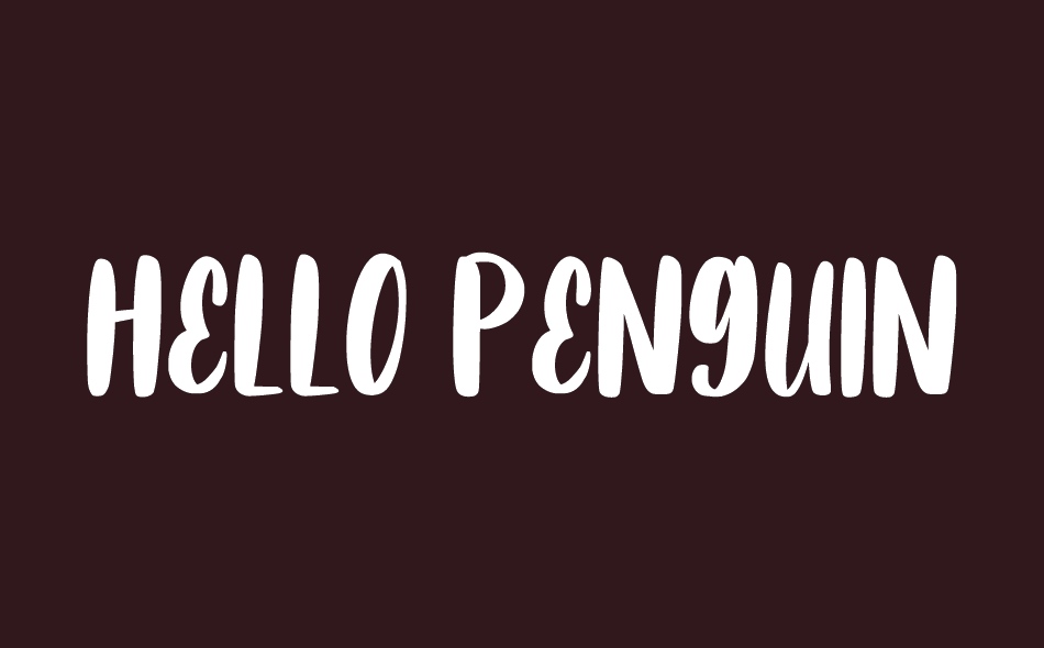 Hello Penguin font big