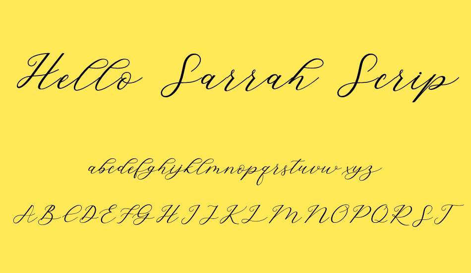 Hello Sarrah Script font