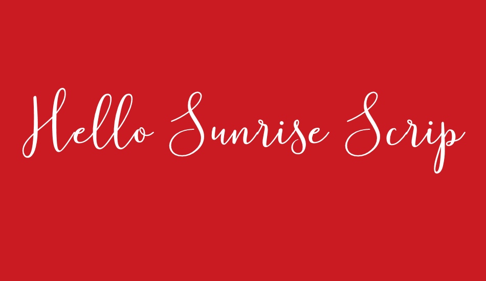 hello-sunrise-script font big