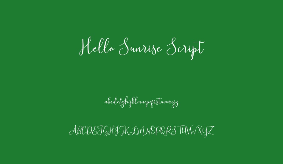 hello-sunrise-script font