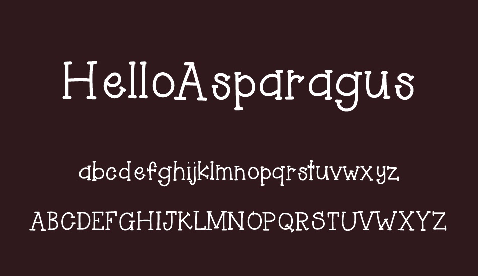 HelloAsparagus font
