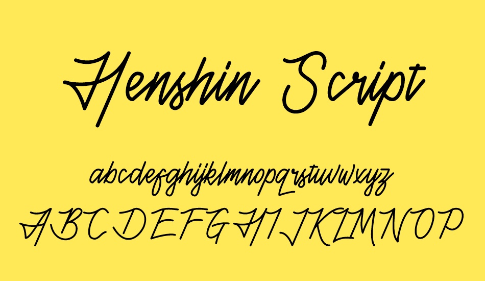 Henshin Script Personal Use font
