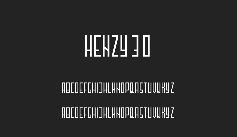 Henzy30 font