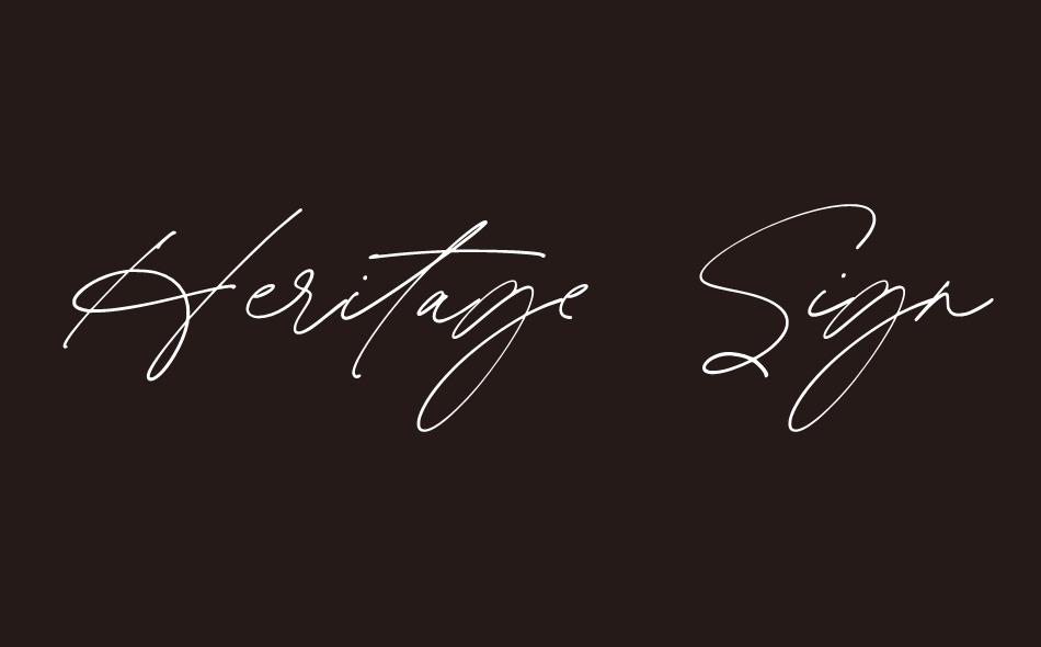 Heritage Signature font big