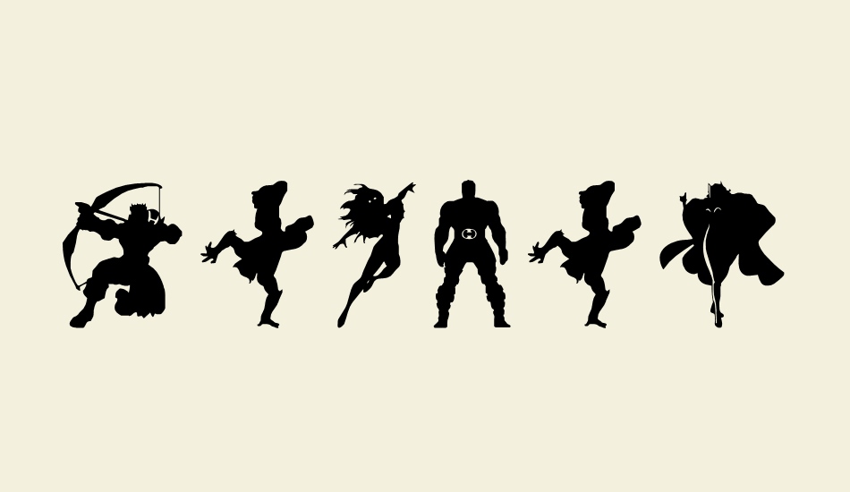 Heroes Assemble Dingbats font big