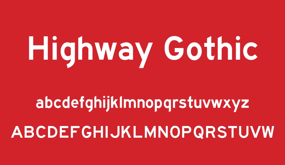 Highway Gothic Wide font
