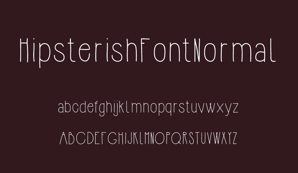 HipsterishFontNormal font